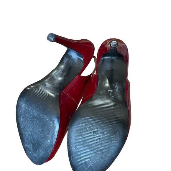 Guess Red Platform Patent Leather Slingback Heels Size 6 - Picture 8 of 8